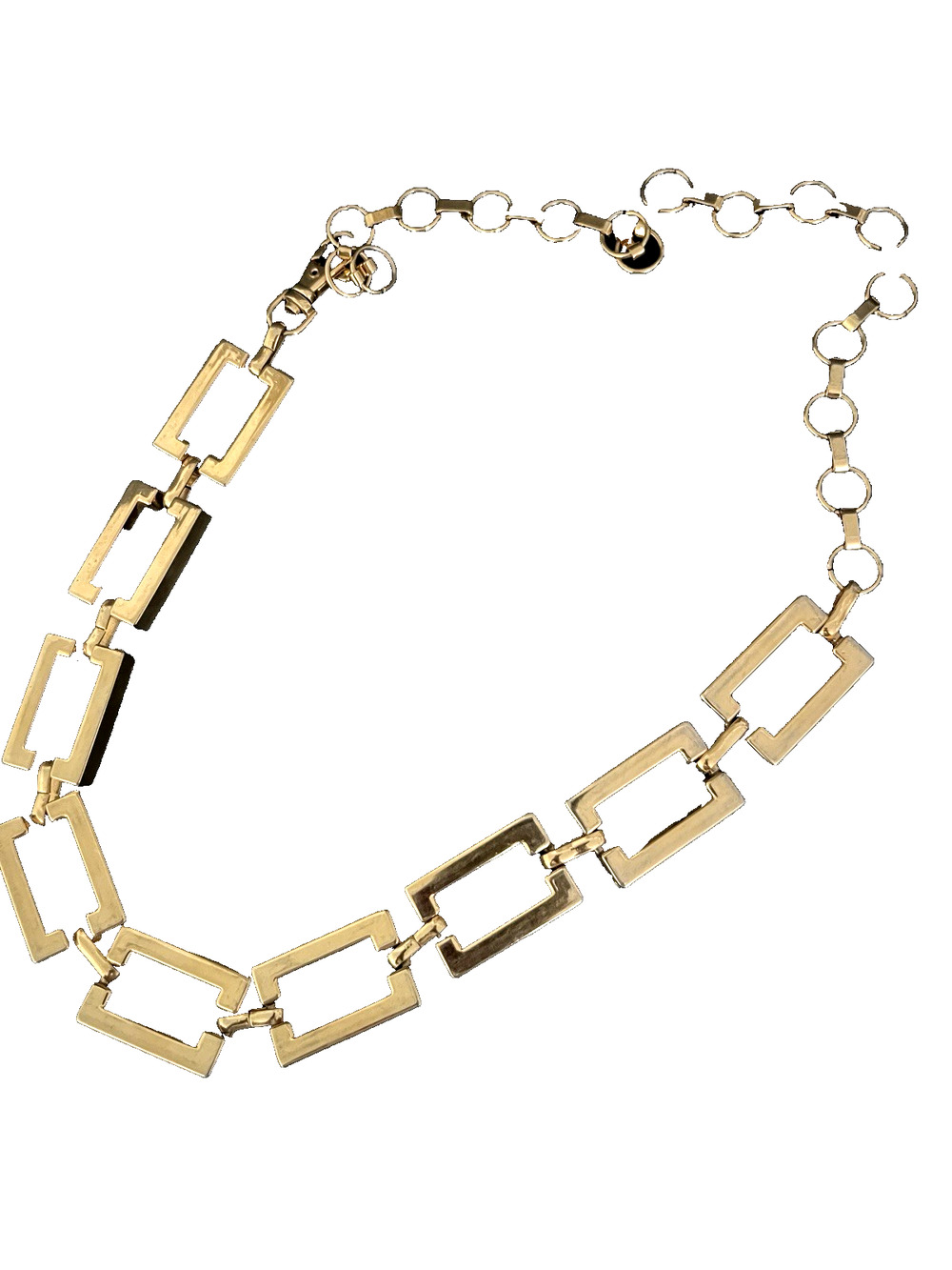 Super Nice Gold Brass Plated Chunky Large Boxed Link Chain Belt 33" Adj